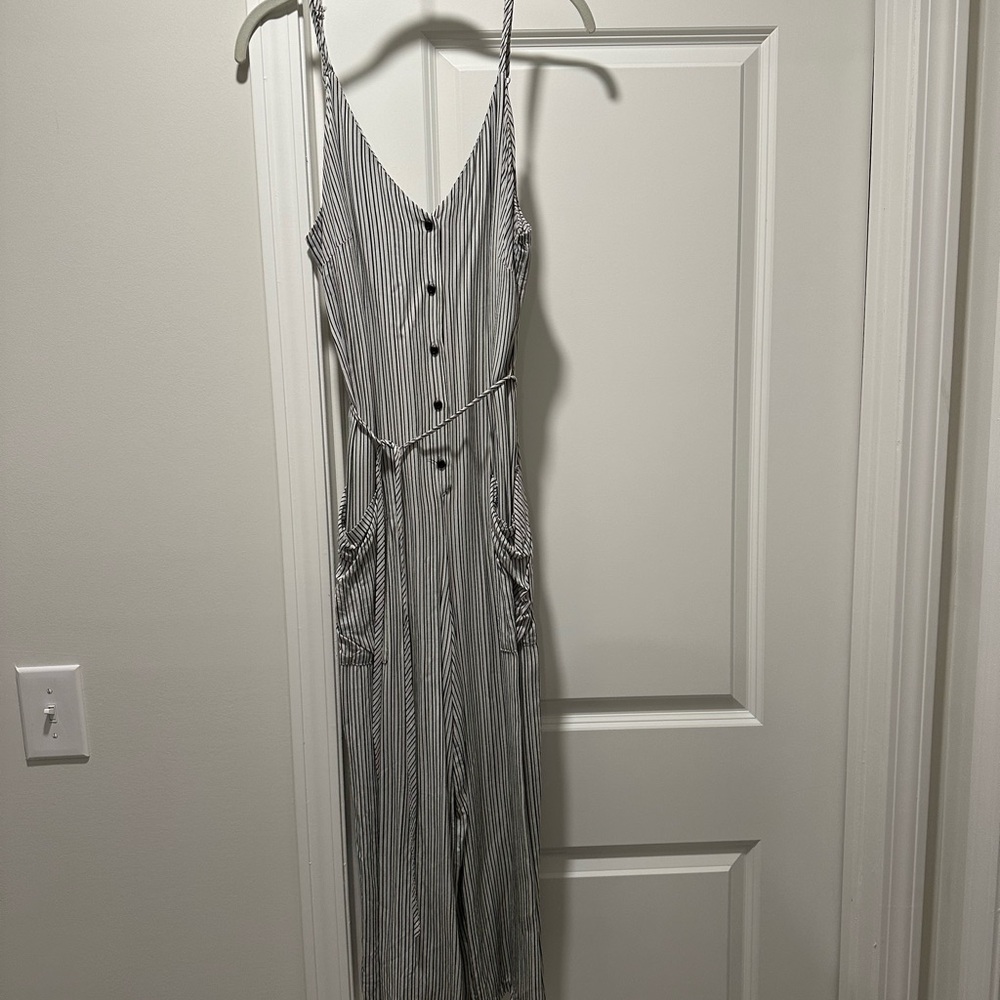 Striped Black and White Women's Jumpsuit / Romper